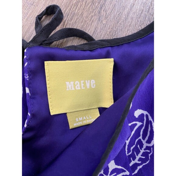 Anthropologie SILK Purple Floral Petal Shift Dress By Maeve Women’s Size Small - Picture 3 of 8